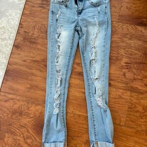 Mind Code Womens Ripped Jeans